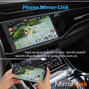 [Upgrade] Wireless CarPlay/Android Auto, 7 Inch Double Din Car Stereo with LCD Touchscreen, FM/AM Radio with Bluetooth 5.1 Handsfree, Type-C Charge, Phone-Link, HD Whaterproof Backup Camera