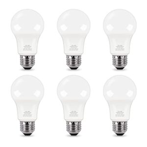 partphoner a19 led light bulb, 60w equivalent, 9w 2700k soft white, e26 standard base non-dimmable led light bulb, cri 85+, 6 packs