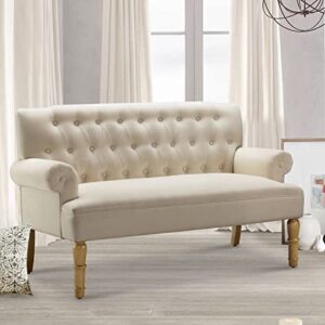 rosevera drennan loveseat para sala love seats furniture sofa in a box couches for living room settee, standard, velvet pearl beige