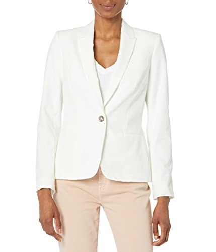 Tommy Hilfiger Women's Blazer – Business Jacket with Flattering Fit and Single-Button Closure, Ivory, 12