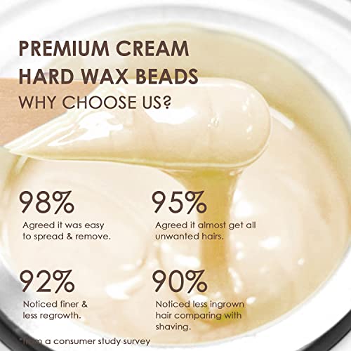 Wax Beads for Facial Hair Removal, Maxpearl 1LB Hypoallergenic Hard Wax Beans with Natural Ingredients for Sensitive Skin, Eyebrows, Upper Lip, Chin, Sideburns, Neck & More