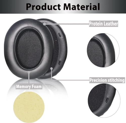 WH-XB910N Replacement Earpads Ear Cushions with Net and Buckle,Noise Canceling Headset Cover Earmuff Repair Parts for Sony WH-XB910N Over-Ear Wired&Wireless Headphone(Black)