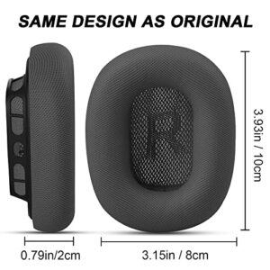 Premium Replacement Ear Cushions for Apple AirPods Max Headphone, Protein Leather Memory Foam Earpads (Gray)