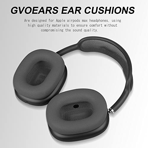 Premium Replacement Ear Cushions for Apple AirPods Max Headphone, Protein Leather Memory Foam Earpads (Gray)