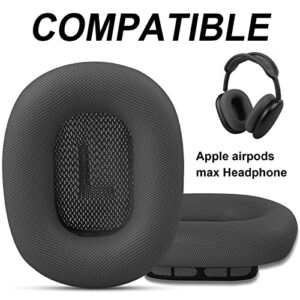 Premium Replacement Ear Cushions for Apple AirPods Max Headphone, Protein Leather Memory Foam Earpads (Gray)