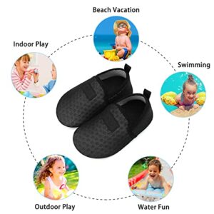 Toddler Water Socks Boy Beach Swim Aqua Shoes Toddler House Slippers Socks for Boy Girl Quick Dry Water Shoes Black Size 7-8