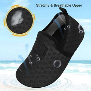 Toddler Water Socks Boy Beach Swim Aqua Shoes Toddler House Slippers Socks for Boy Girl Quick Dry Water Shoes Black Size 7-8