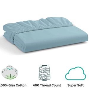 California King Fitted Sheet Only,Cal King Fitted Sheet Deep Pocket 18",California King Size Fitted Sheet, 100% Giza Egyptian Cotton,1 Pc Fitted Sheet Only (Light Blue)