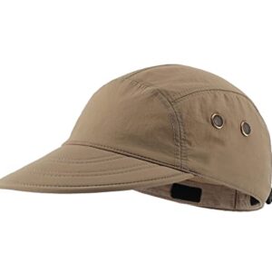 Connectyle Mens UV Sun Protection Cap Safari Hike Cap with Neck Flap Fishing Hat (Dark Khaki)