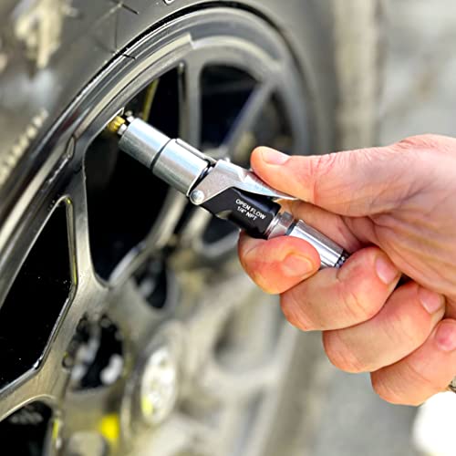 LockNFlate® Locking Air Chuck - Six Steel Jaws Lock onto Any tire Valve - Won't Leak or pop Off - Rated to 150 PSI - Closed Flow
