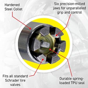 LockNFlate® Locking Air Chuck - Six Steel Jaws Lock onto Any tire Valve - Won't Leak or pop Off - Rated to 150 PSI - Closed Flow