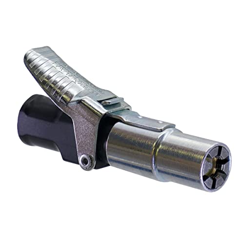 LockNFlate® Locking Air Chuck - Six Steel Jaws Lock onto Any tire Valve - Won't Leak or pop Off - Rated to 150 PSI - Closed Flow