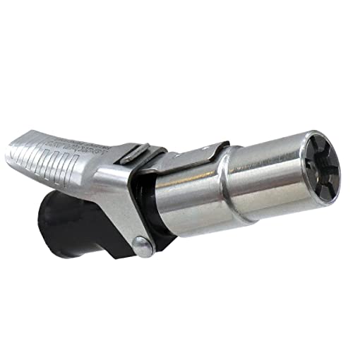 LockNFlate® Locking Air Chuck - Six Steel Jaws Lock onto Any tire Valve - Won't Leak or pop Off - Rated to 150 PSI - Closed Flow