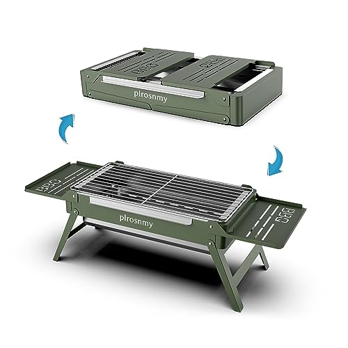 Barbecue Grill,Portable Charcoal Foldable Grill, Small Grills Outdoor Cooking for Travel， Camping Smoker BBQ Grill， Stainless Steel Table Top Grill Charcoal for Outdoor Cooking,Camping,Backyard Barbecue。