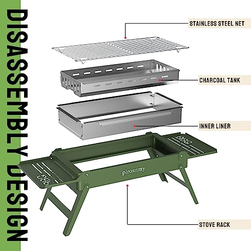 Barbecue Grill,Portable Charcoal Foldable Grill, Small Grills Outdoor Cooking for Travel， Camping Smoker BBQ Grill， Stainless Steel Table Top Grill Charcoal for Outdoor Cooking,Camping,Backyard Barbecue。