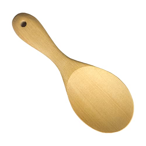 Panwa Traditional Sticky Rice Paddle Wooden Spoon (2 pc Set) Authentic THAI Up-Country Chef Solid One-Piece Natural Wood Serving Ladle, 100% Safe for Non-Stick Cookware