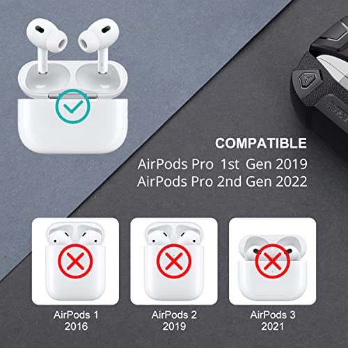 Nillkin Earphone Case for AirPods Pro 2 Protection Case with Automatic Ejection Lid for Men Women, Wireless Charging and Security Lock, Compatible with Apple AirPods Pro 1st/2nd Generation Black