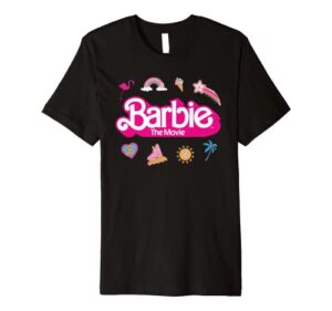 barbie the movie - movie logo icons premium t-shirt