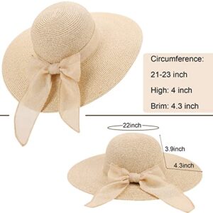 Sun Hats for Women - Women's Lightweight Foldable Beach Sun Hat with Wide Brim-UPF 50 UV Protection Floppy Sun hat Beige