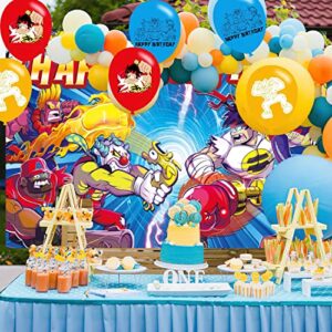 Akedo Ultimate Backdrop Birthday Banner for The Arcade Warriors Birthday Party Supplies Cartoon Akedo Ultimate Photograph Background Photo Booth 5x3ft Orange