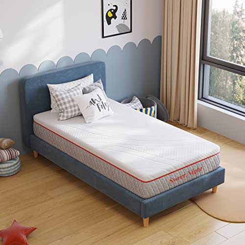 Sweetnight Twin Mattress, 10 Inch Memory Foam Twin Size Mattress, Double Sides Flippable Twin Bed Mattress in a Box, Gel Infused and Perforated Foam for Cool Sleep and Pressure Relief, Gray+White