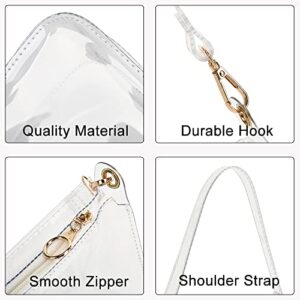 LOXOMU Clear Purse Stadium Approved,Small Clear Crossbody Bag Clear Shoulder Handbag for Women, Clear Bag for Concerts Sports Events (Clear)