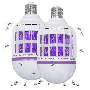 2 pack bug zapper light bulbs, 2 in 1 mosquito light bulb, flying insect trap uv led lamp for patio and indoor
