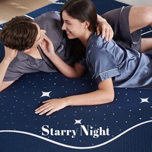 Sweetnight King Mattress, 12 Inch Hybrid King Size Mattress in a Box, Gel Memory Foam and Individual Pocket Spring for Cooling Sleep & Motion Isolation, Starry Night,Blue