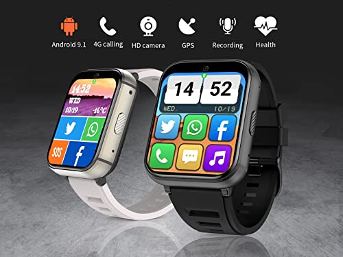 WATCHSDV 4G Cellular Smart Watch Android LTE Smartwatch 4GB+64GB 4G LTE Smart Watch 1080mAh Smartwatch 2.08 inch Large Screen Men Watch with 5.0MP Camera Bluetooth GPS Tracker SOS Button