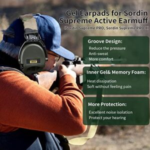 Gel Ear Pads Gel Seals for Sordin Supreme Pro X, Gel Ear Cushion Silicone Earmuff Ear Hygiene Kit Compatible with Sordin Supreme Active Ear Muff Series 1 Pair