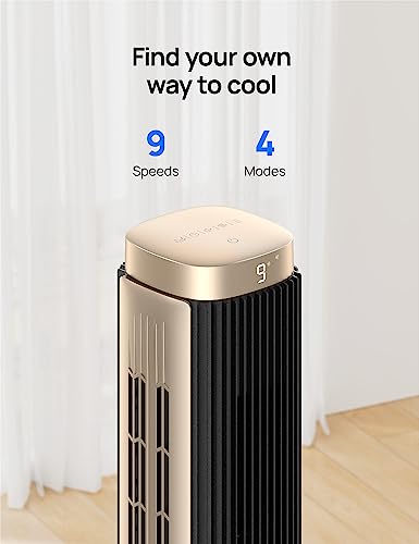 Dreo Tower Fan Smart Voice Control, 25 DB Quiet DC Portable Bladeless Fan, Works with Alexa, Google, App, Remote, 90° Oscillating, 12H Timer, 42 Inch Floor Fans for Bedroom Home Office, Pilot Pro S