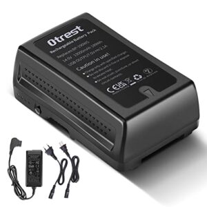 otrest 13200mah v mount battery, bp-190ws 14.8v 190wh rechargeable li ion battery with d tap output charger and cable for video broadcast led light compatible with sony bmpcc camera camcorder