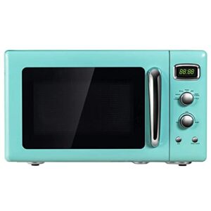 arlime retro microwave oven 900w,0.9 cu.ft countertop microwave w/defrost & auto cooking, led display, pull handle design, easy clean interior, child lock, etl certification, vintage microwave(mint)