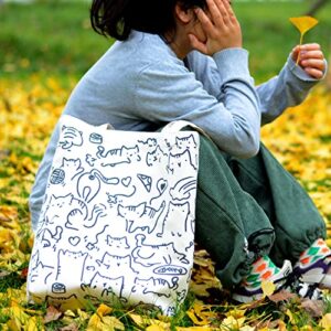 OPG Canvas Bag for Women, Cute Tote Bags with Interior Pocket,Reusable Grocery Bags for Shopping, Beach, College (Flower)