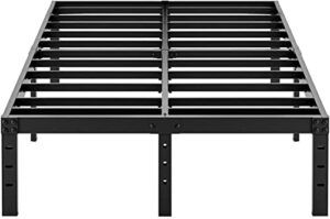 artimorany full size bed frame, 18 inch mattress foundation, heavy duty steel slats support platform with underbed storage, easy assembly, non squeak, black