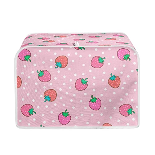 HUIACONG Strawberry Dots 4 Slice Toaster Cover Bread Maker Protective Cover Bag Pink Bread Toaster Oven Cover Kitchen Machine Protector Cover Small Appliance Organizer Bag Cover