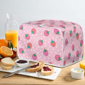 HUIACONG Strawberry Dots 4 Slice Toaster Cover Bread Maker Protective Cover Bag Pink Bread Toaster Oven Cover Kitchen Machine Protector Cover Small Appliance Organizer Bag Cover