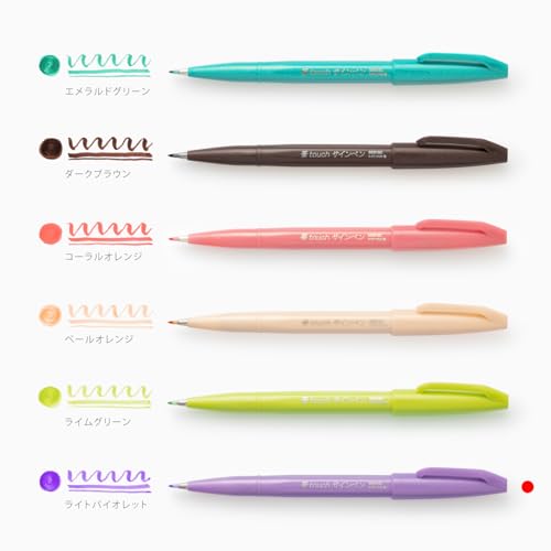 Pentel SES15C-V3X Brush Sign Pen Light Purple Fibre Pen Brush Like Tip Pack of 10