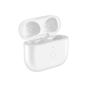 vape accessories wireless charging case replacement compatible with airpods 3rd generation, air pods 3 charger case with bluetooth pairing sync button without earbuds, white
