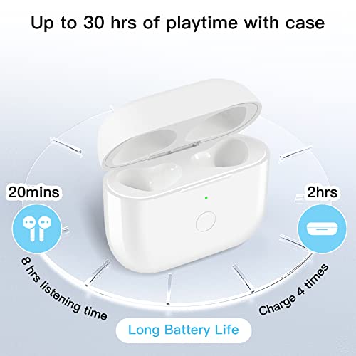 Vape Accessories Wireless Charging Case Replacement Compatible with AirPods 3rd Generation, Air Pods 3 Charger Case with Bluetooth Pairing Sync Button Without Earbuds, White