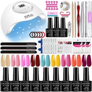 12 pcs nail polish kit with uv led nail lamp ,gel nail kit nail tool kit