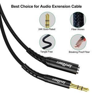 JasRoum 3.5mm Extension Cable, Headphone Extender Cord 6 FT Male to Female 3.5 mm Aux Headset Extension Audio Cables for Earphone iPhone iPad Smartphone Tablets Media Players