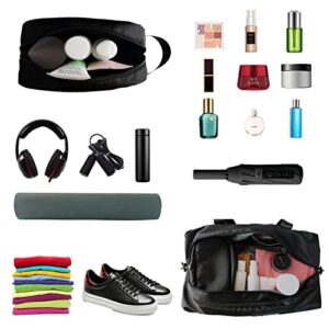 Sport Duffle Bag for Men Women, Gym Bag With Yoga Mat Holder and Shoe Compartment Yoga Bag Workout Overnight Weekender Travel Duffle Bags with Luggage Sleeve (Sports Duffel Bags, Black)