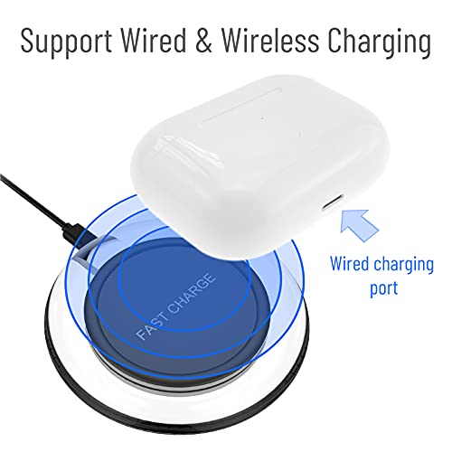 Wireless Charging Case Compatible with AirPods Pro 1st Generation, Replacement Charger Case with Bluetooth Pairing Sync Button, White