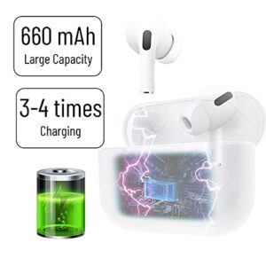 Wireless Charging Case Compatible with AirPods Pro 1st Generation, Replacement Charger Case with Bluetooth Pairing Sync Button, White