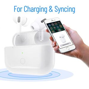 Wireless Charging Case Compatible with AirPods Pro 1st Generation, Replacement Charger Case with Bluetooth Pairing Sync Button, White