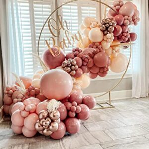 Dusty Rose Pink Balloon Garland Double Stuffed Blush Pink Balloon Pearl Peach Balloons Rose Gold Metallic Balloon Arch Kit For Wedding Bridal Shower Baby Shower Birthday Boho Party Decorations