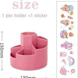 SunnySmile 360° Rotating Creative Pen Holder, Rotating Pen Holder,Rotating Pen Holder for Children Pink,Rotating Kids Desk Organiser,Multifunctional Table Organiser for Office, Dressing Table