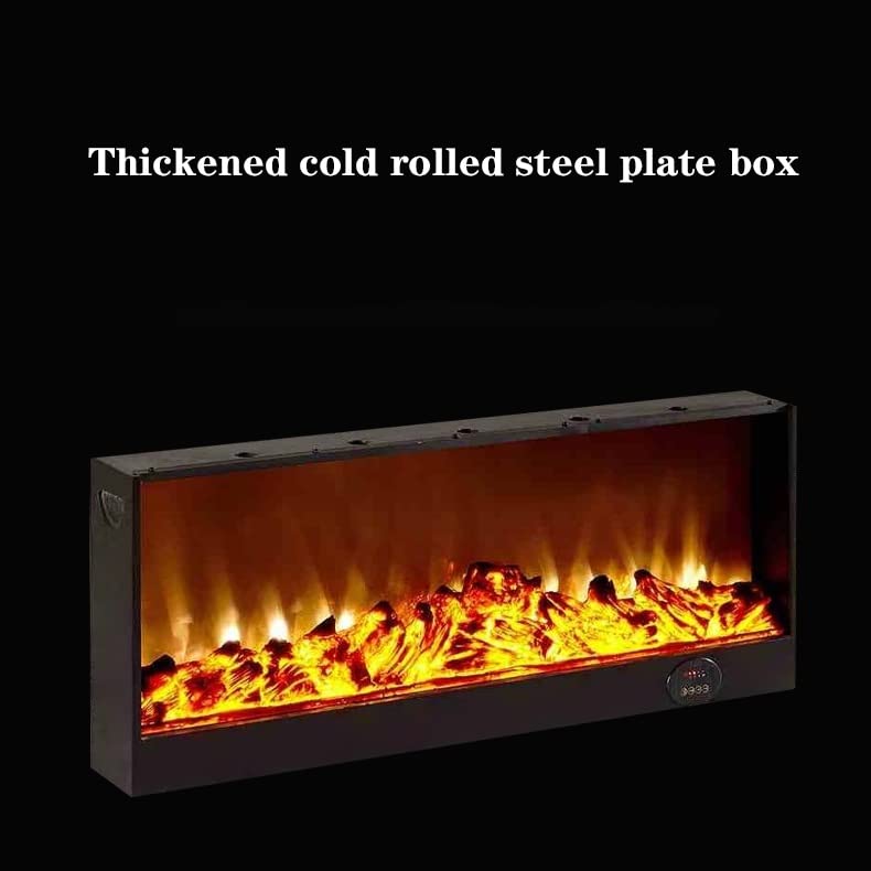 Fireplace Grate Electric Fireplace, Recessed Electric Fireplace with Realistic Fire Effects, Decorative Electric Fireplace, Touch Control Panel, Remote Control, Black Fireplaces for Living Room ( Colo