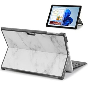 qcoswa slim lightweight case for microsoft surface pro 7 plus, surface pro 7, surface pro 6, pro 5, pro 4 hard protective cover,compatible with type cover keyboard(marble)